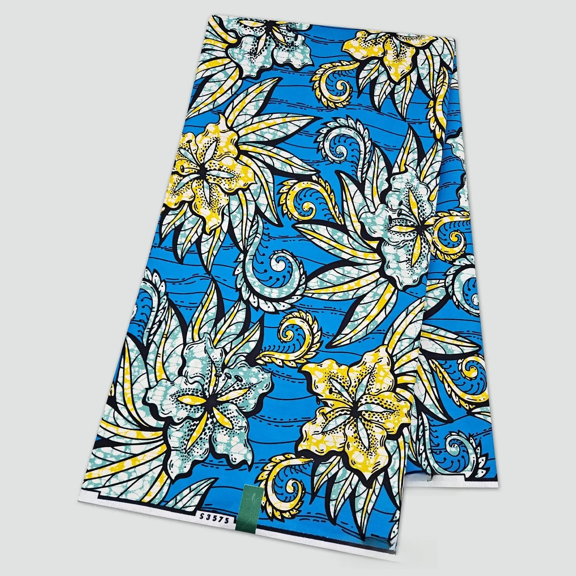 Floral Printed Blue Pink Cotton African Waxed Fabric for Sewing DIY Dress Clothes Cushions Cotton Material R6192