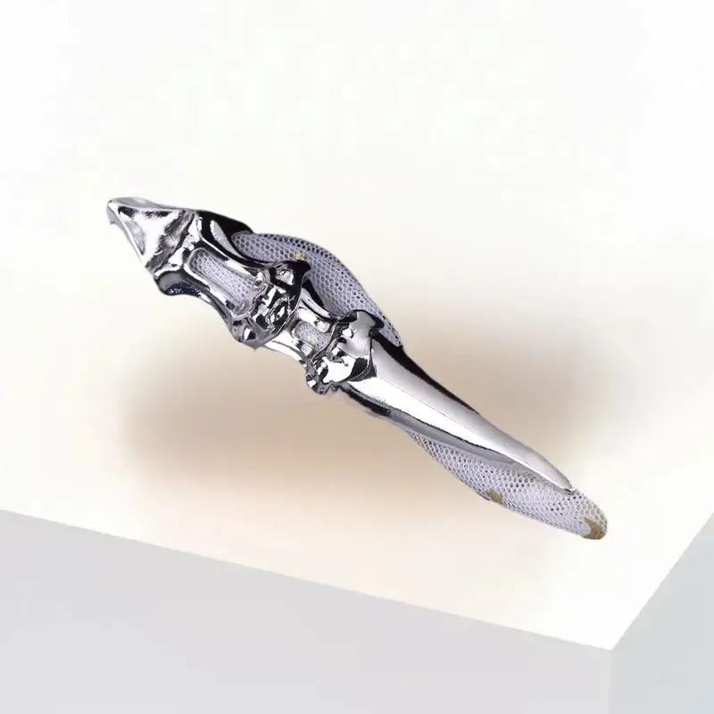 Cincin Tulang Jari Telunjuk Eksoskeleton Punk Metal, Cincin Ujung Jari Mesin Rock Gothic, Cincin Jari Panjang, Perhiasan Hadiah