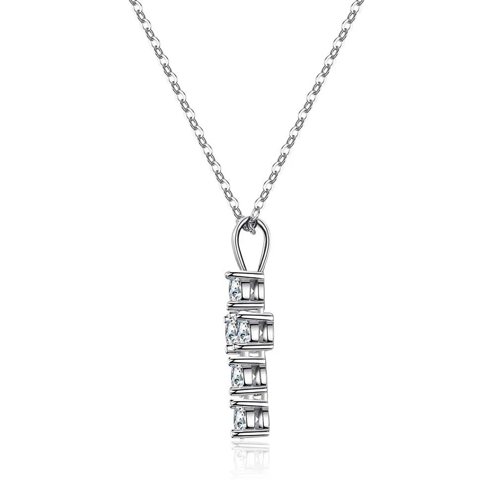MUXIFC-collar con colgante de cruz de moissanita para mujer, cadena de cuello de plata 925 chapada en oro blanco de 18k, joyería fina con certificado GRA
