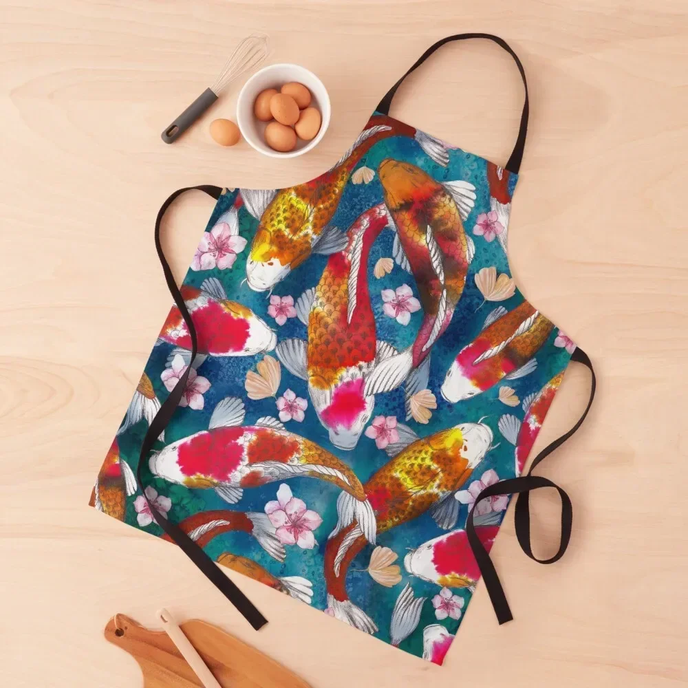 Koi fish pattern Apron christmas kitchen cloths household woman Apron