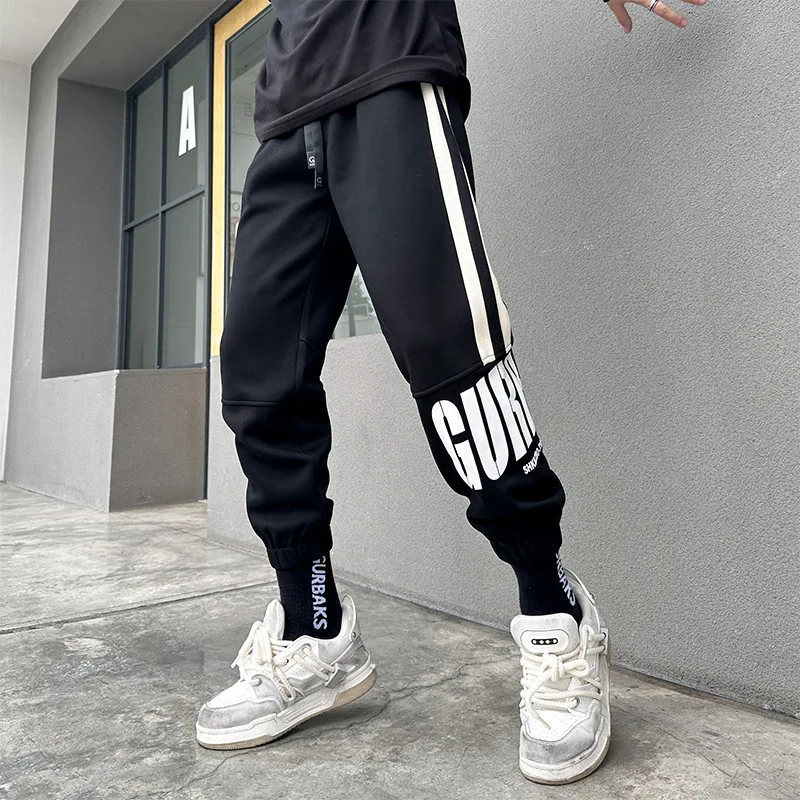 

Youze Autumn Winter New High Street Simple Sports Casual Sweatpants for Teenagers Trendy Loose Fit Cotton Blend Trousers
