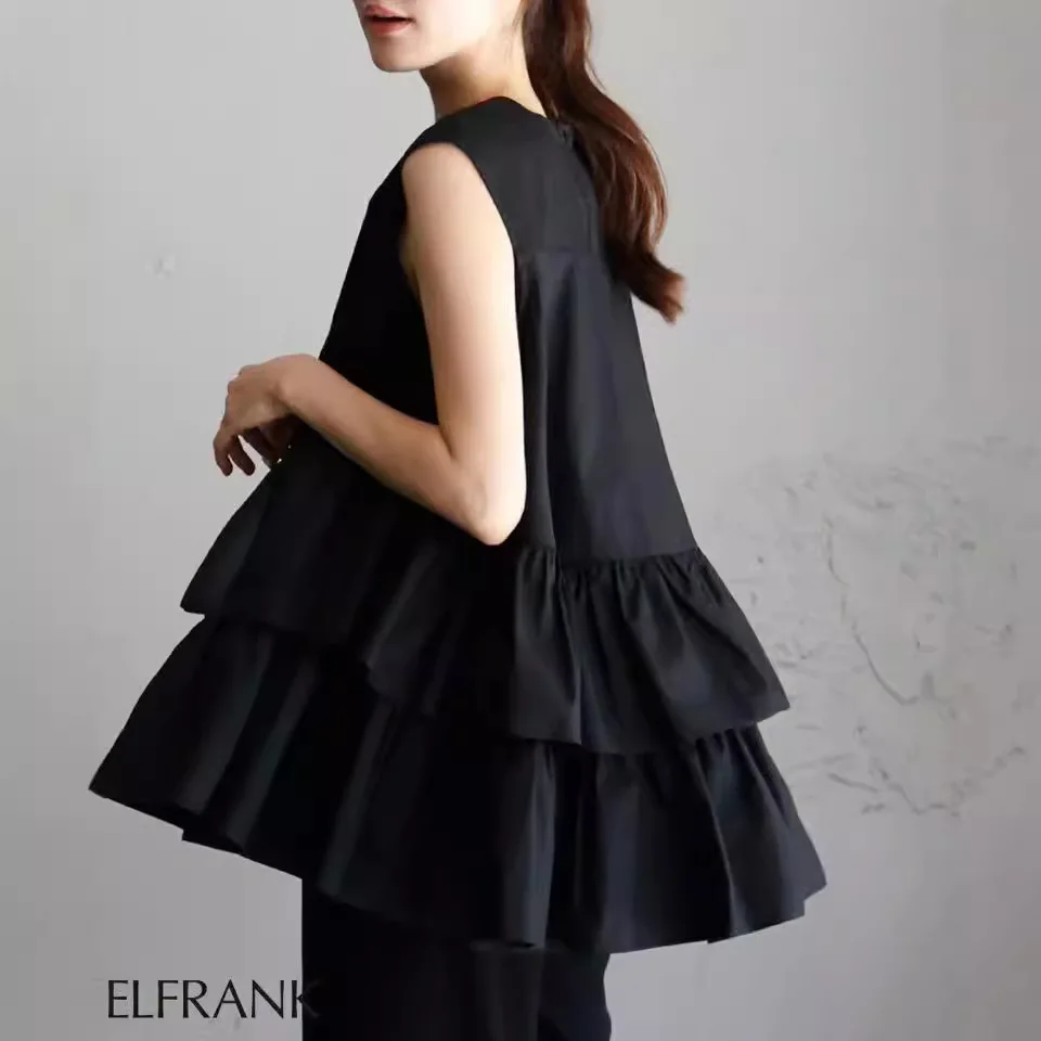 

2025 Rakuten, новая свободная универсальная кукольная рубашка с рюшами, женская блузка, топ, маленькая рубашка