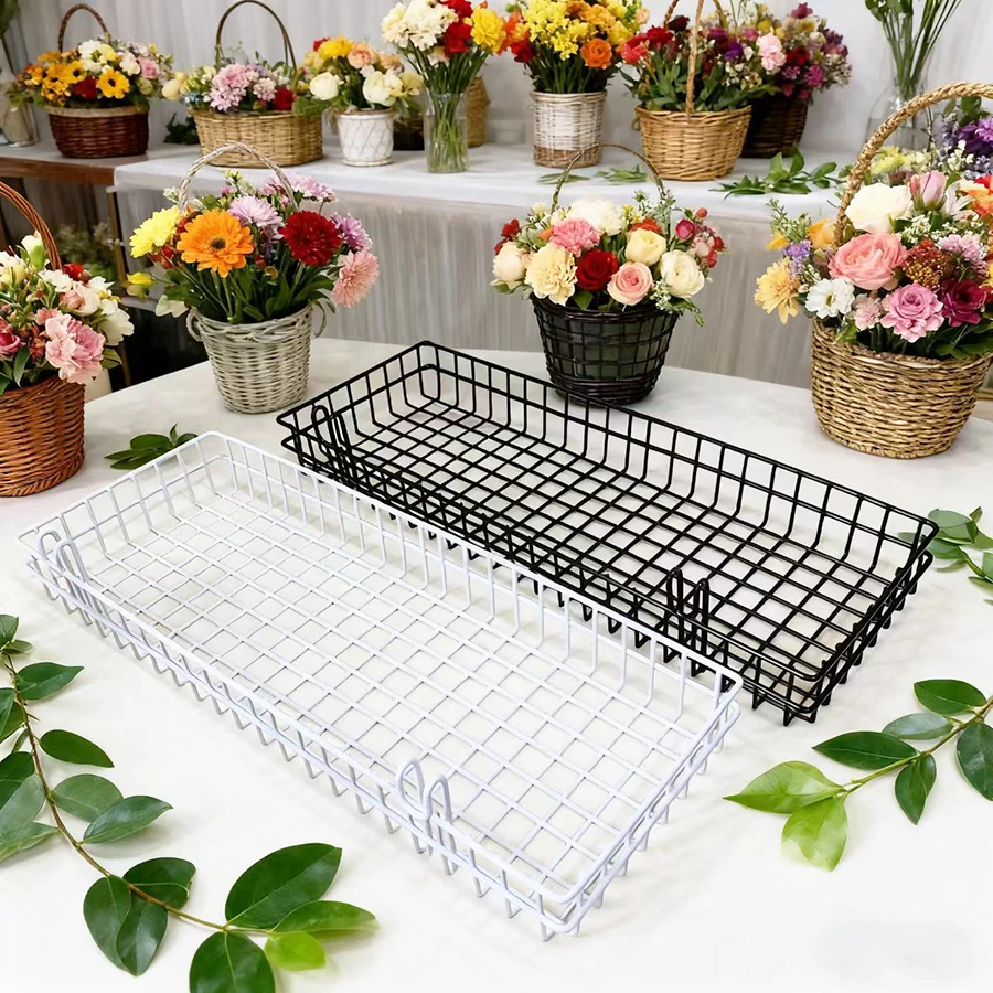 

Black/white iron Mesh storage Rack Home Flowerpot Storage Security Window Hanging Basket Photo Wall accessories Iron Goods Displ