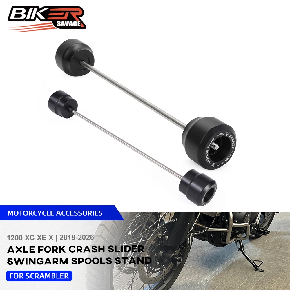 

1200 XE Front Wheel Axle Fork Crash Sliders For Scrambler 1200 X/XC/XE 2019-2026 Rear Wheel Hub Anti-Collision Block Accessories