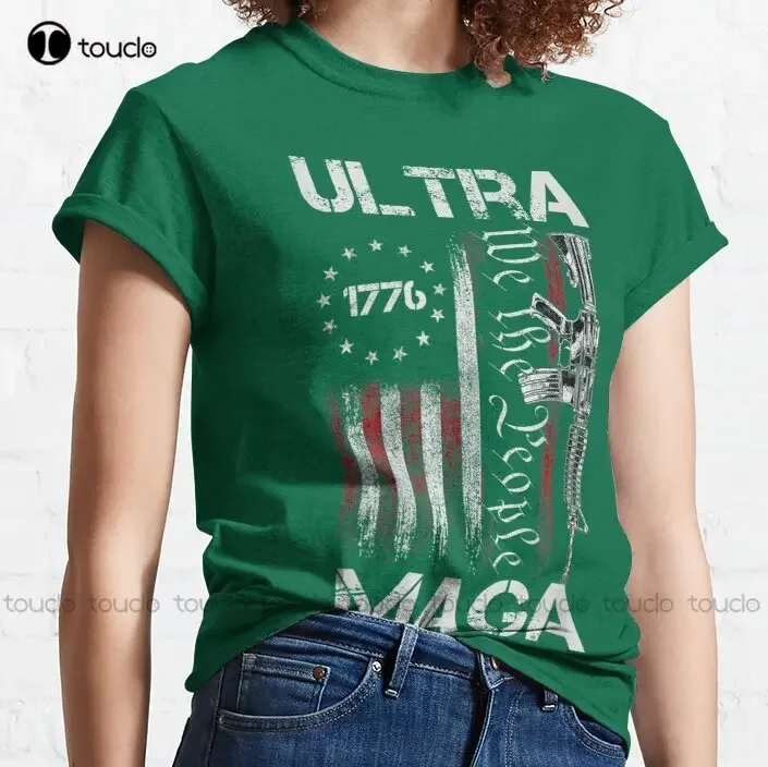 Ultra Maga Proud Ultra-Maga Vintage Military Us Flag - We The People 1976 On Black Classic T-Shirt Custom Gift Xs-5Xl Unisex New