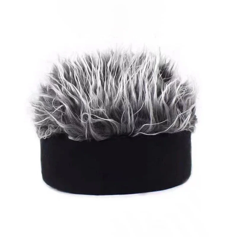 Gorro de peluca creativo, gorros divertidos de pelo corto para mujeres y hombres, novedad, gorro de Hip Hop callejero, gorro con pinchos de pelo falso, gorros Retro divertidos
