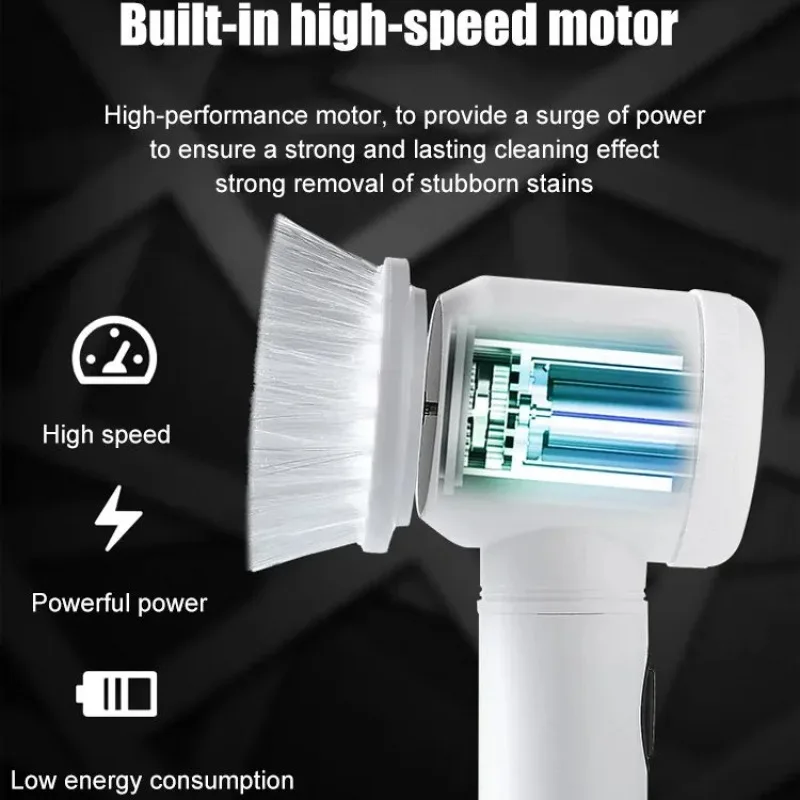 فرشاة تنظيف كهربائية متعددة الوظائف ، جهاز غسيل دوار ، أداة منزلية ، مطبخ وحمام ، 3 في 1