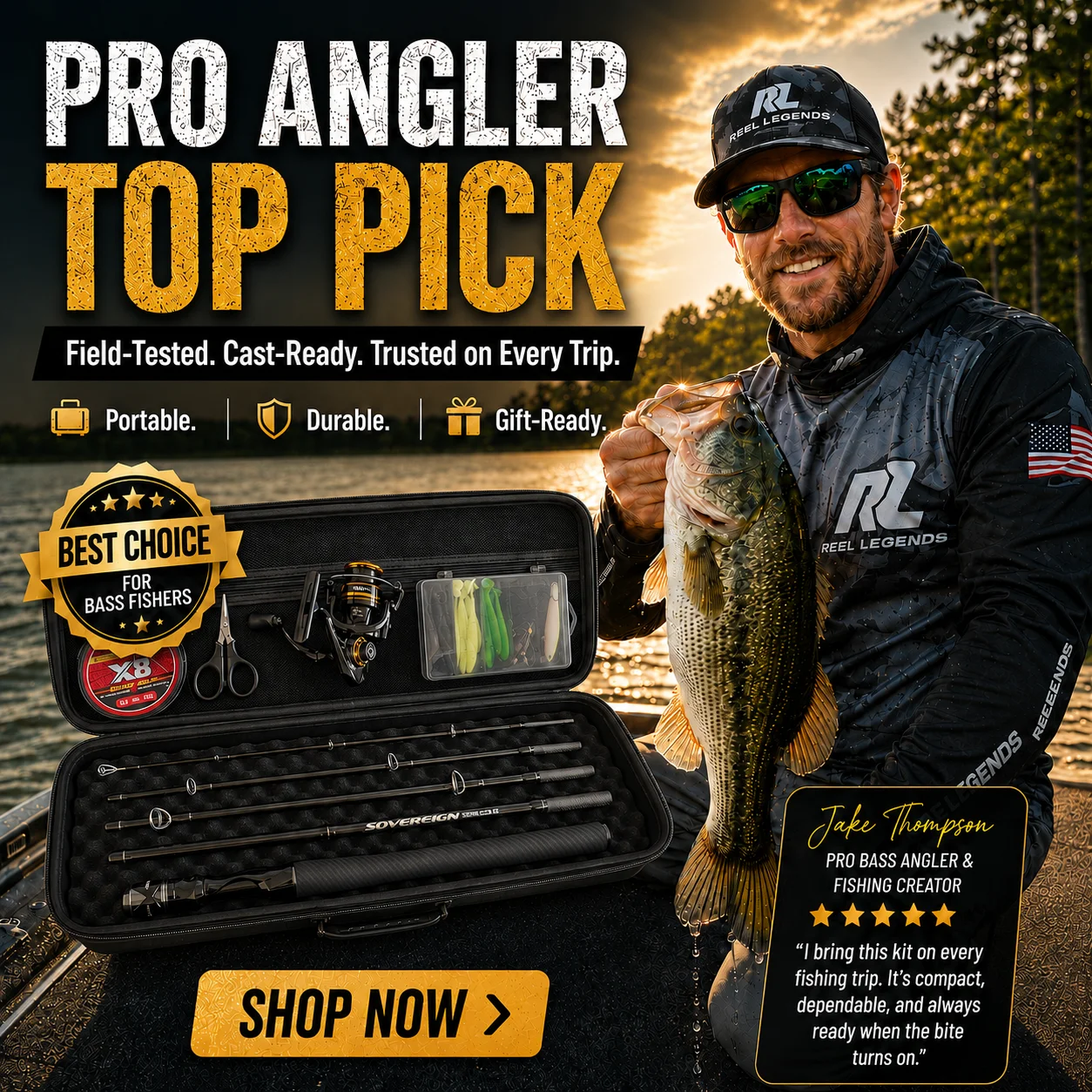 rollfish-kit-da-pesca-portatile-5-pezzi-per-bass-e-luccio-set-canna-e-mulinello-da-viaggio-lenza-esche-forbici-borsa-potenza-mh-spinning-e-casting-idea-regalo