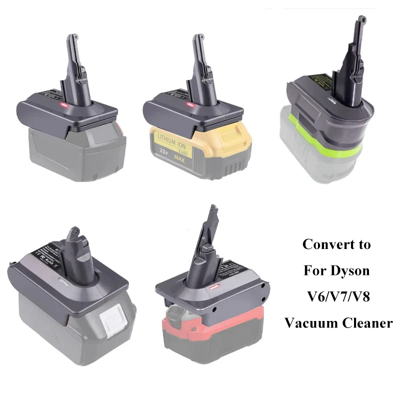 For Makita/Bosch/Dewalt/Milwaukee/Ryobi/Einhell/Craftsman/Black&Decker 18V 20V Battery Adapter Converter For Dyson V6 V7 V8 Tool