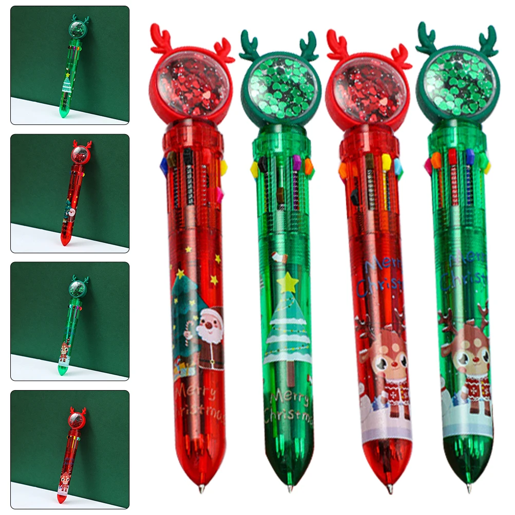 

4 Pcs Ballpoint Pen Students Ball-point Pens Cute Multicolor Lovely for Christmas Tree Creative