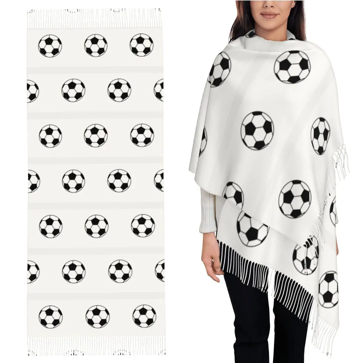 

Football (football) Scarf Tassel Scarves Women Soft Warm Shawls and Wraps Long Fall Winter Shawl Wrap