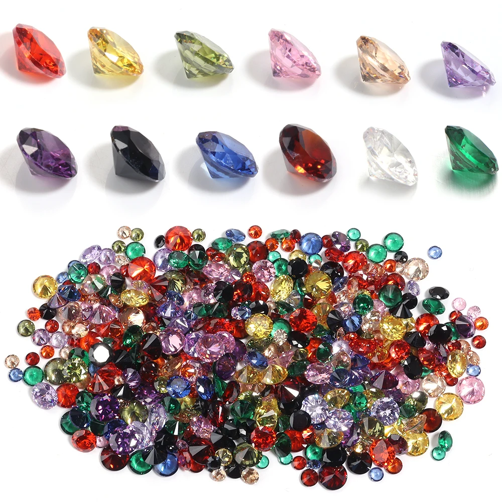 4/5/6/8mm Round Rhinestones Diamond Glass Crystals Glitter Decorations Pointed Jewelry Making Glue On Nails Art DIY Accessories