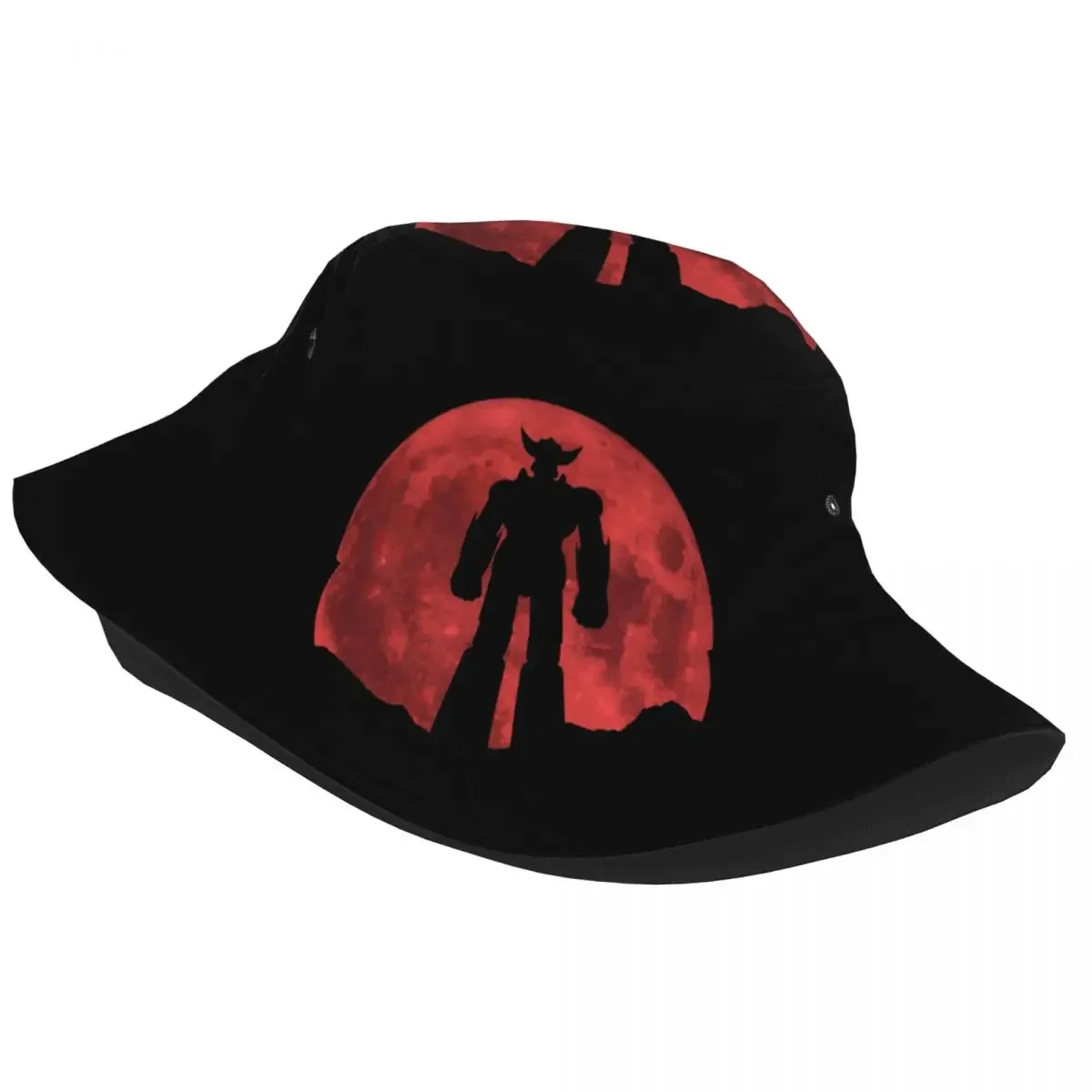 Red Moon Z Bucket Hat for Men Women Travel UFO Robot Actarus Floppy Hat UV Protection for Fisherman Hats Panama Hat