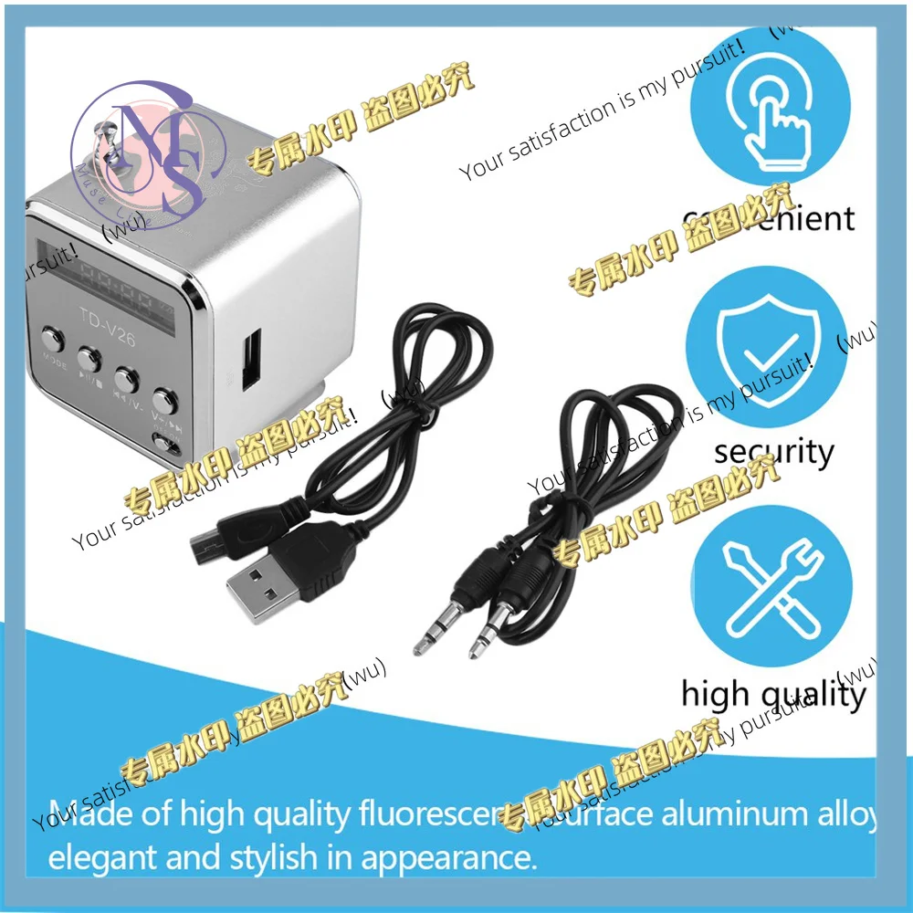 TD-V26 Mini Portable Sound Speaker TF Card FM Radio AUX Stereo Music Player Bluetooth Speaker