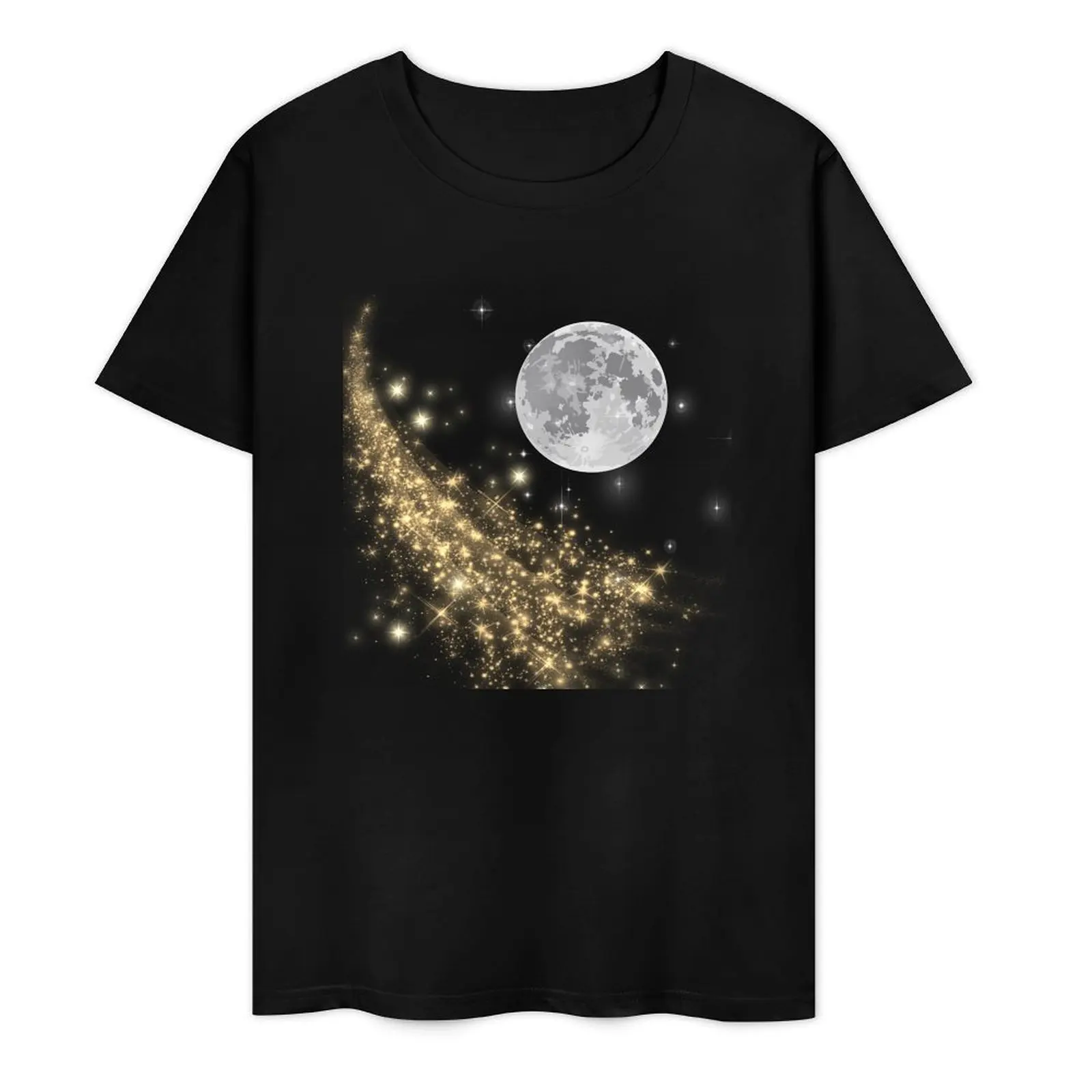 

moon and galaxy T-Shirt graphic tee shirt sweat black t-shirts for men