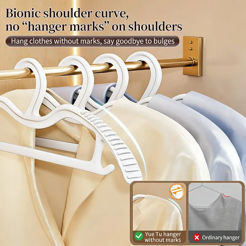 10 hangers without short neck anti slip markings, space saving wardrobe organizer suitable for family dormitory wardrobes