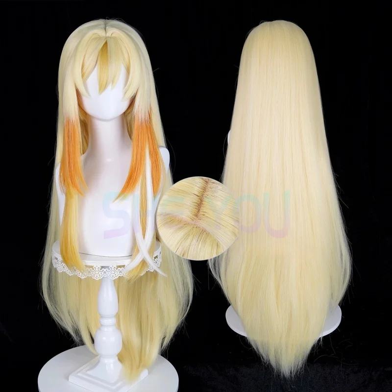 Rhinedottir Cosplay Pruik Gouden Oranje Pruik Naberius Cosplay Anime Hittebestendige Synthetische Pruiken voor Halloween Carnaval Kostuum