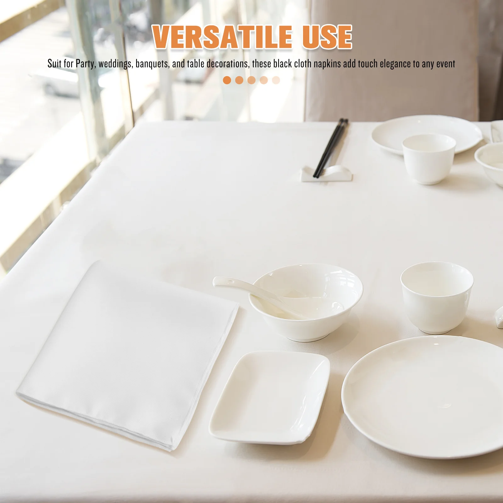 Servilletas de tela blanca de 4 Uds., 17x17 pulgadas, servilletas de tela  reutilizables de poliéster lavables, ajuste de mesa para banquete de boda y  fiesta / Textil de hogar, image size:1600x1600