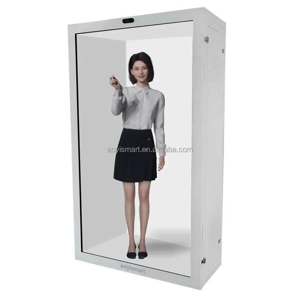 LCD Advertising Showcase Transparent LCD 3D Display Stand Box 21.5 Inches Touch Screen LCD Display Cabinet