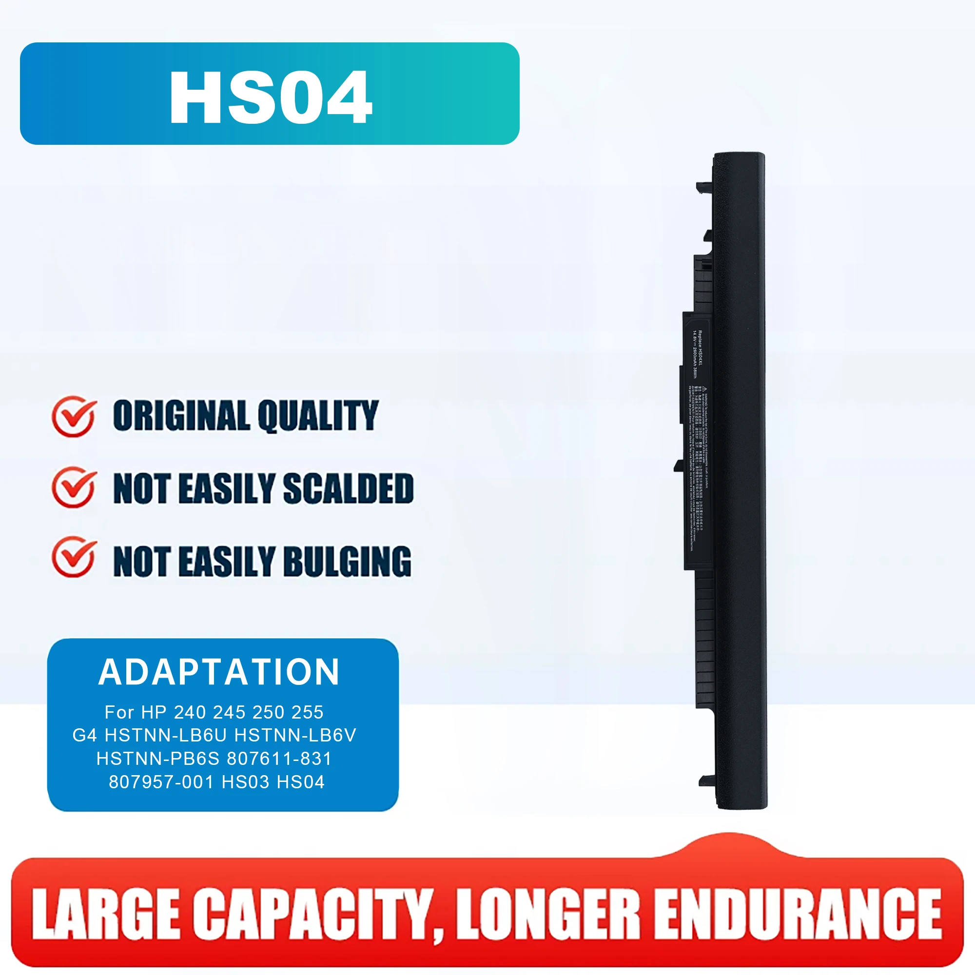 HS04 Laptop Battery For HP 240 245 250 255 G4 TPN-C125 Replacement HS03 HSTNN-LB6U HSTNN-LB6V HSTNN-PB6S 807611-831 807957-001