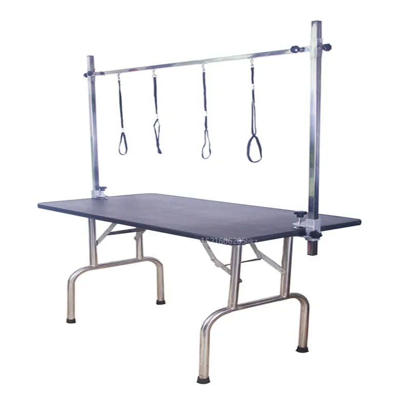 

Pet Grooming Desk Hanger stainless steel support for Professional Dog Beauty Table Dog Accessories with 4 *slings 2*Clips