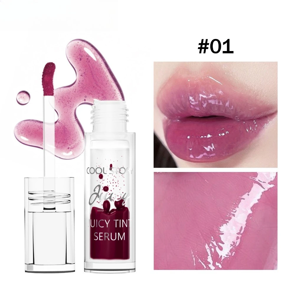 Glass Shine Lip Gloss Cherry Juice Lip Tint Hydrating Plumping Long Lasting Non Sticky for Daily Party Date Night and Makeup