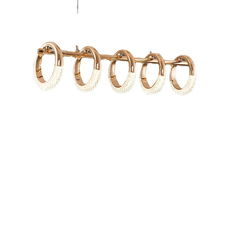 

Postmodern light luxury long ring fashion home restaurant chandelier, bar counter personalized chandelier design