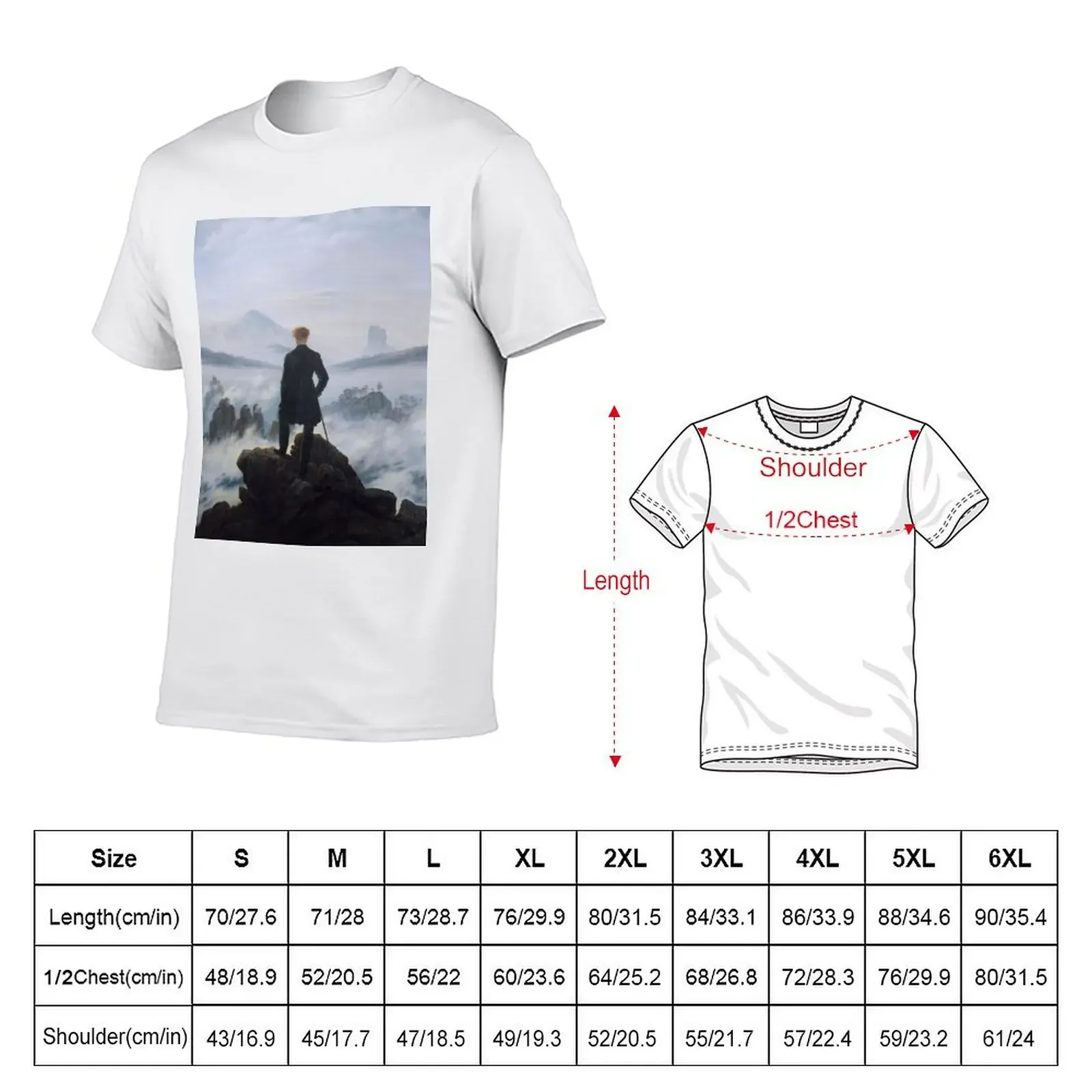 Wanderer above the Sea of Fog - Caspar David Friedrich T-Shirt summer 2025 essential t shirt Anime t-shirt men workout shirt