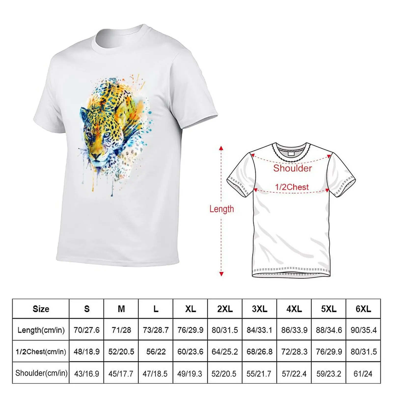 Lurking Leopard Watercolor T-Shirt t shirts with prints anime t shirts for man T-Shirt