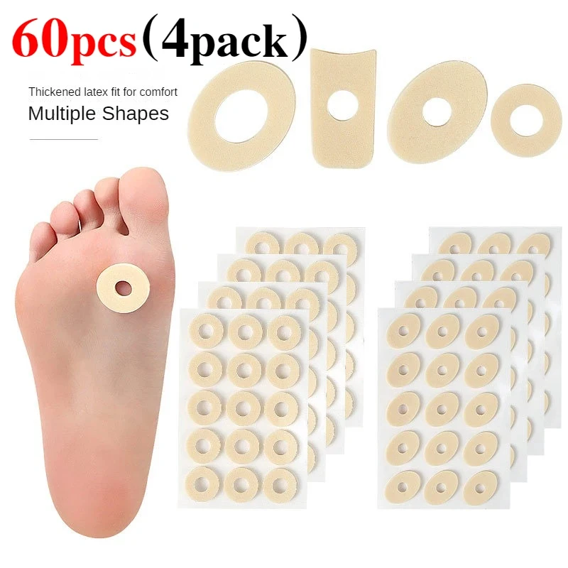 60pcs Callus Cushions for Feet Bottom SelfAdhesive Corn Remover Pads Corn Patches for Foot Toes Blister Bunion Wart Pain Relief