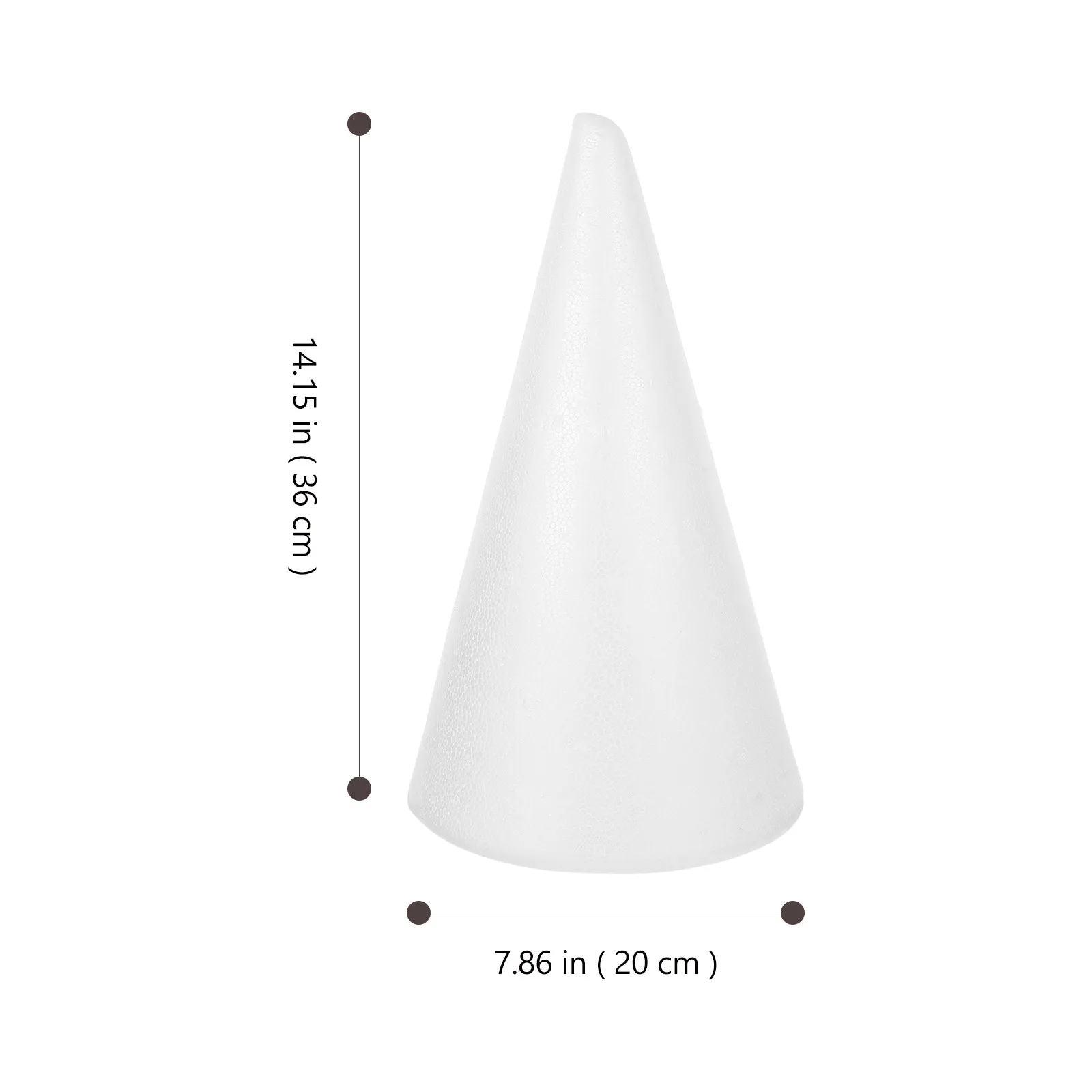 Small Polystyrene Craft Cones White Foam Cones for DIY Art Projects Church School Home Winter Holiday Decoration