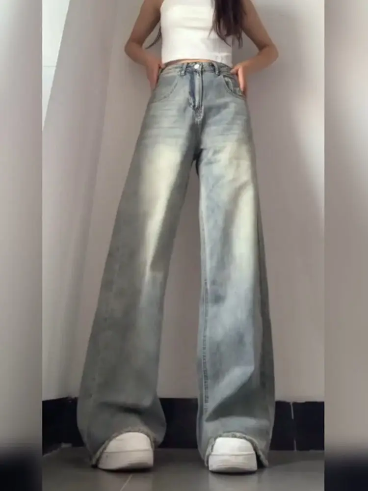 

Женские джинсы Молодежная женская одежда Kawaii Симпатичные милые японские Harajuku Корейские женские джинсовые модные эстетические пастельные цвета розового цвета