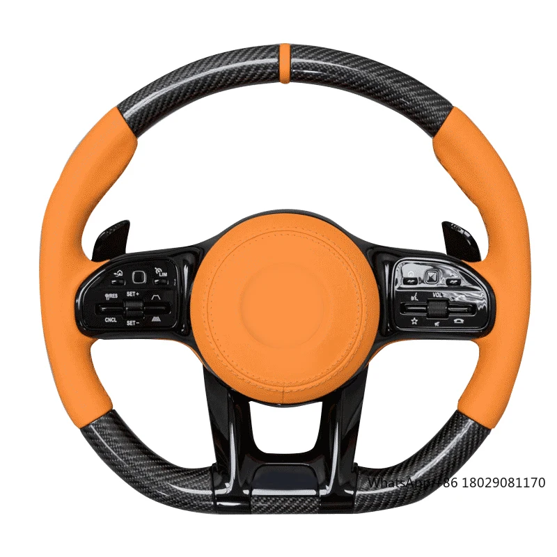 Steering Wheel Fit For M-ercedes Ben-z W205 am-g GT C63 E63 C43 C450E63W176W204 W213 A250 GLC GLE GLS Carbon Fiber Racing Wheels