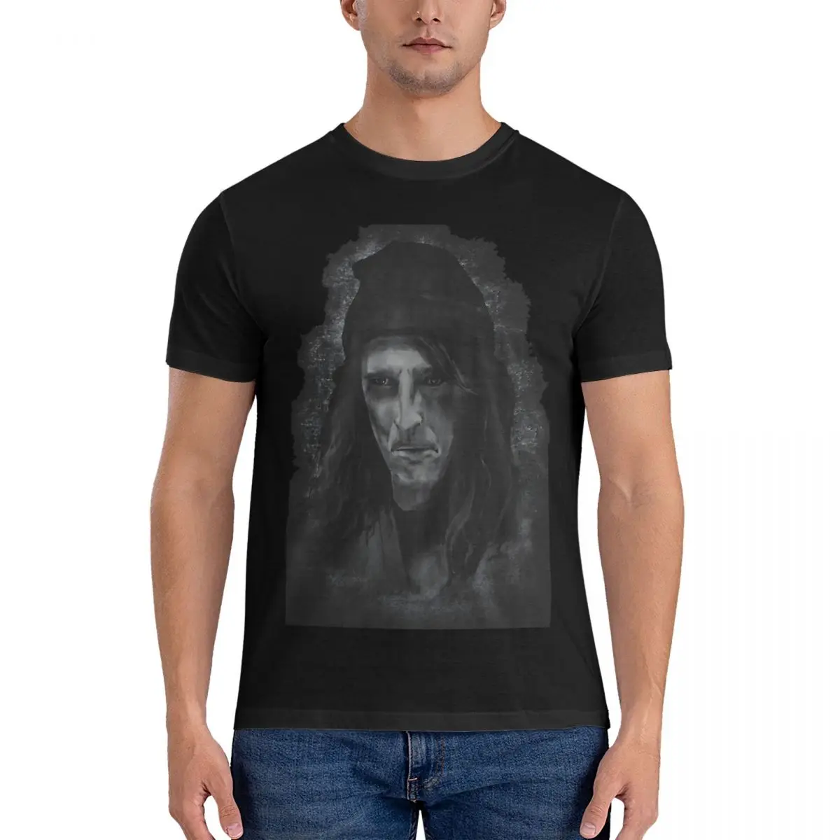 Men T-Shirt Prince Of Darkness Vintage Pure Cotton Tees Short Sleeve Alice Cooper T Shirt Crewneck Clothes 4XL 5XL