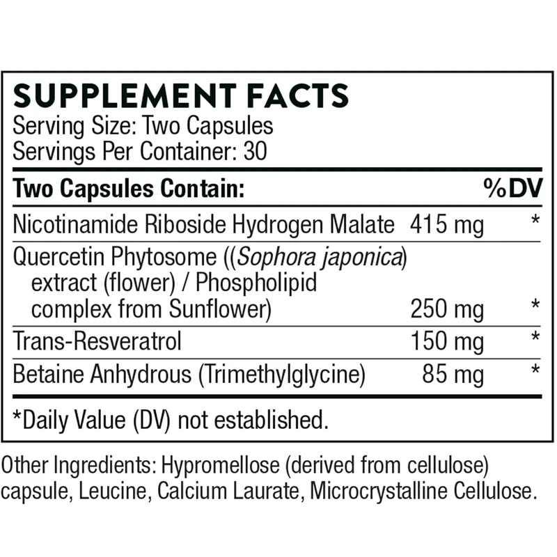 Resveratrol - plant body containing quercetin and nicotinamide nucleoside of resveratrol - supports metabolism