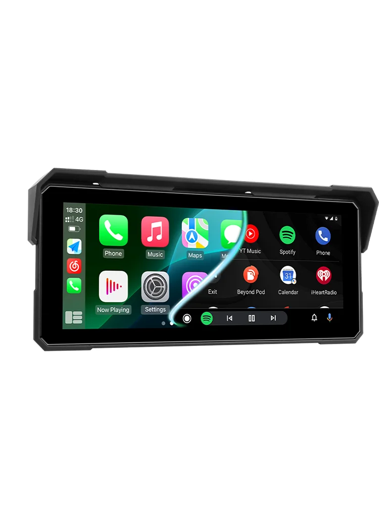 Jansite 7/8,1 Zoll Tragbares Motorrad-Gerät für Musik und Navigation GPS-Multimedia-Player 4K AHD-Kameras Fernbedienung TPMS
