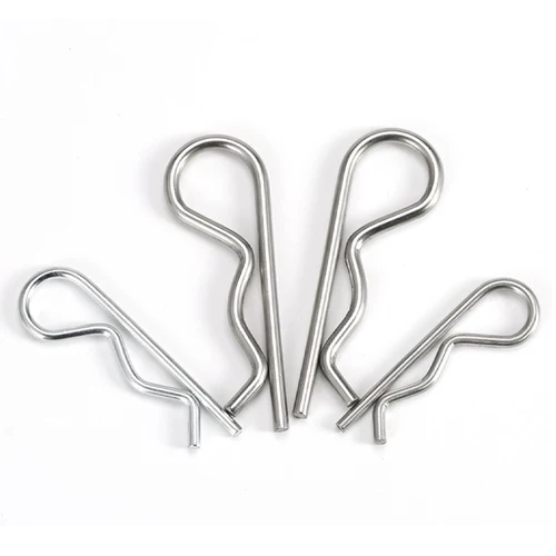 Imagen 2 del producto 1 ~ 50 Uds M1M1.2M1.5 ~ M7 resorte en forma de R Pin de acero al carbono/agujero inoxidable 304 forma de onda Clip dividido abrazadera pelo Tractor Pin para coche
