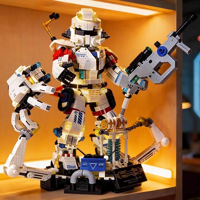 Giant 2in1 Transformable Robot Building Blocks SWAT Mecha Robotic Dog Building Blocks DIY Assembly Toy Christmas Holiday Gift