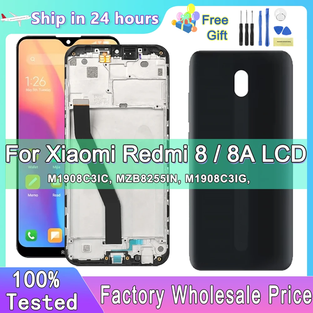 

6.22" Test AMOLED For Xiaomi Redmi 8 LCD Display Touch Screen Digitizer With Frame Replacement Parts For Xiaomi Redmi 8A Screen