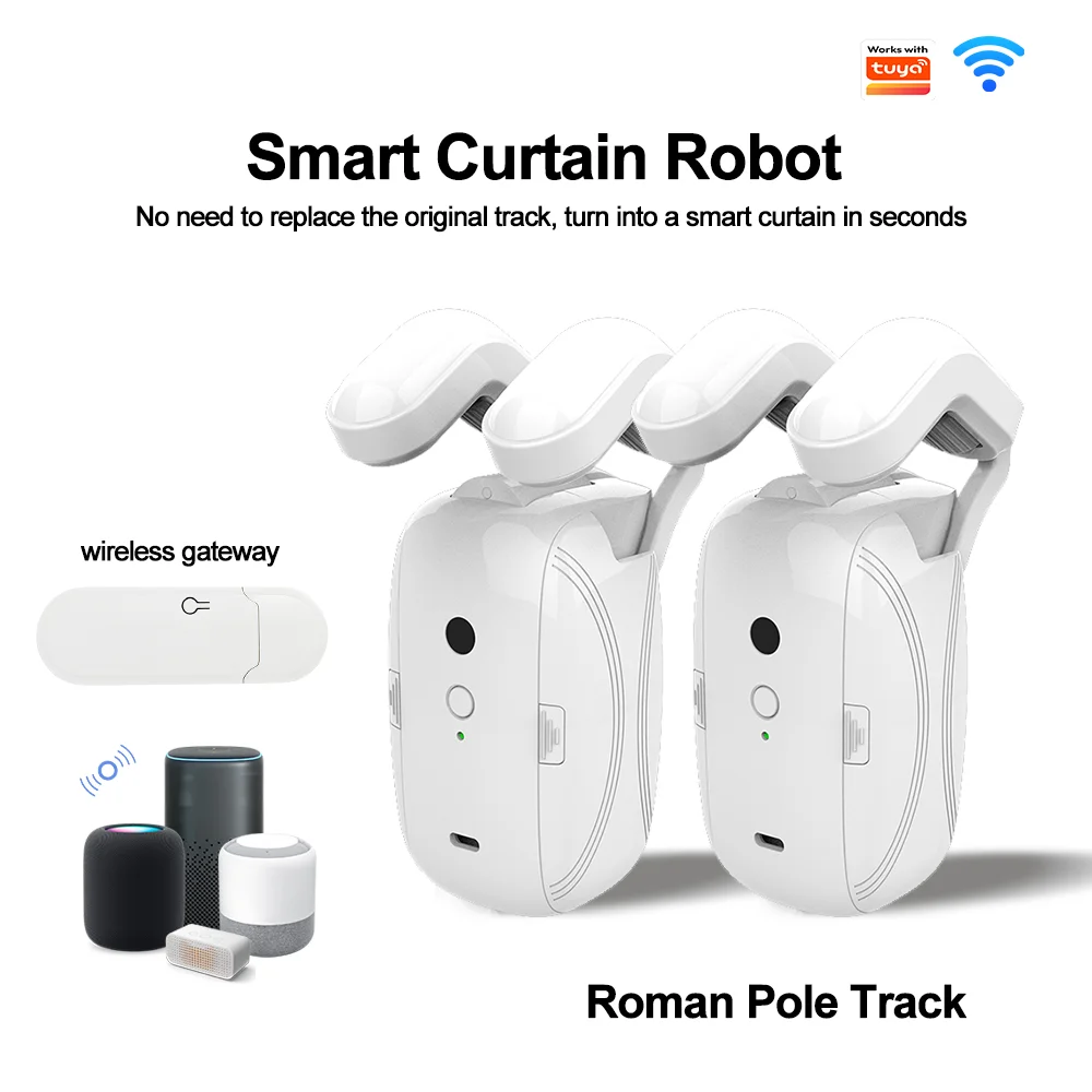 

Пара умных моторных штор, версия Wi-Fi, приложение и голосовое управление, таймер, дистанционное управление, совместная работа с Tuya