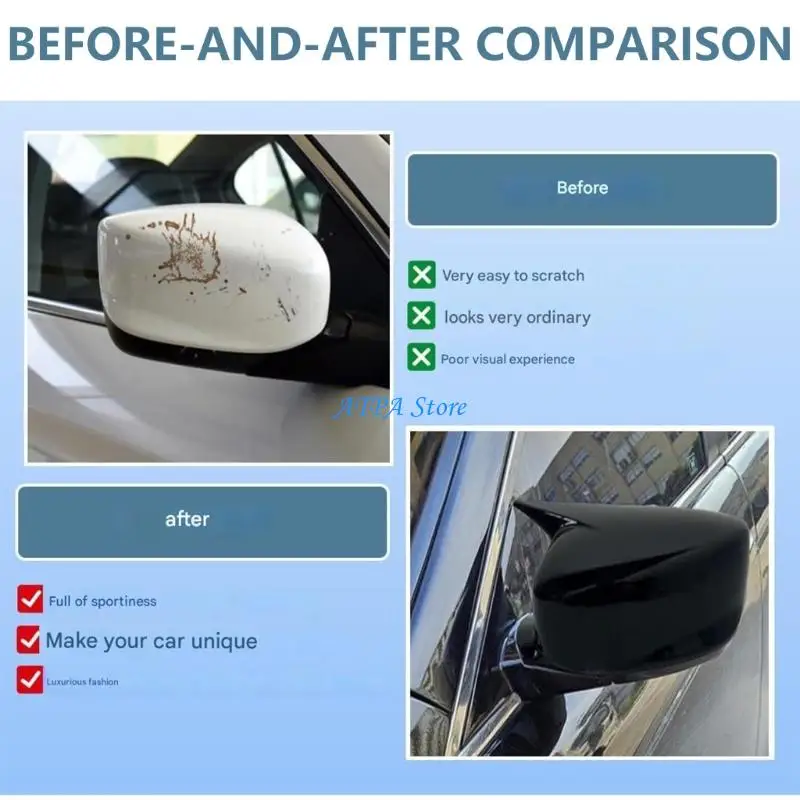 

U13C 2PCS Modern Horn Molded Glass Housing Canopies For Sedan Automobiles 2008 2017 Against Scratch ABS Plastic Substance