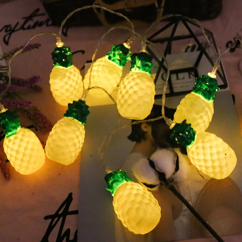 Ananas führte Lichterketten DIY Obst Erdbeer Tisch Party Dekoration Lichter für Nacht 40 leds USB batterie betriebene Navidad