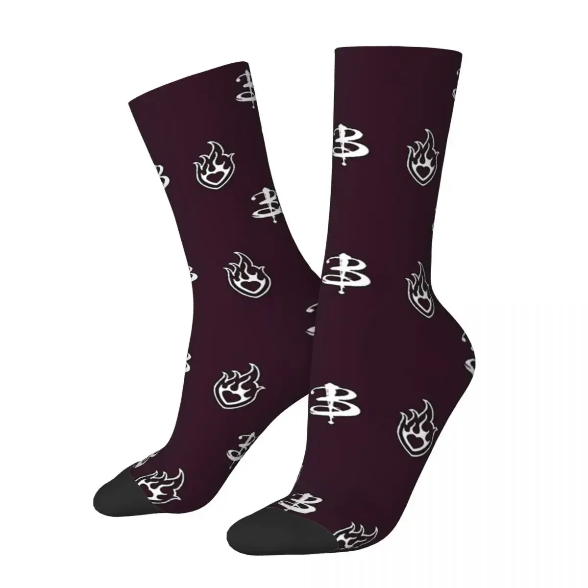 Buffy Heart Flame Emblem Socks Harajuku High Quality Stockings All Season Long Socks Accessories for Man's Woman's Gifts