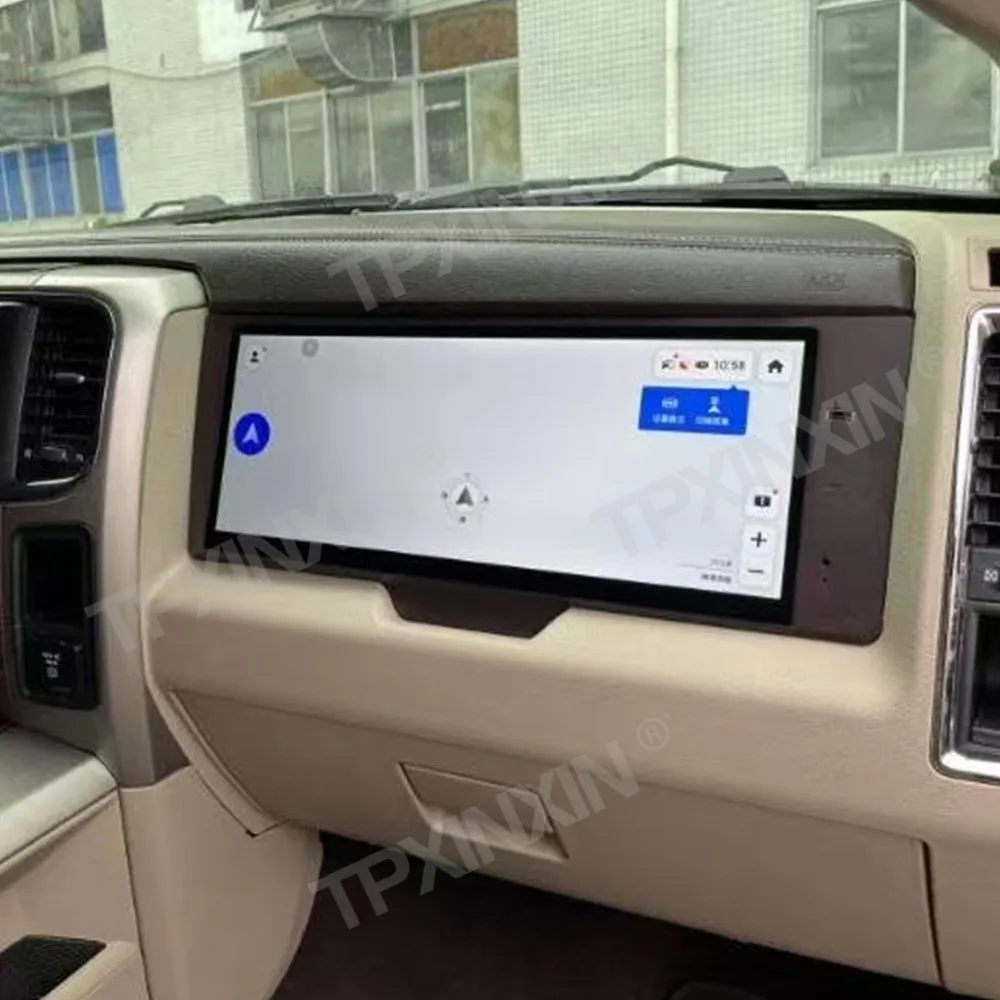 أندرويد 15 راديو السيارة التلقائي نظام تحديد المواقع نافي ل دودج رام 2013-2018 مساعد الطيار شاشة الركاب CarPlay 17 "وحدة رئيس مشغل الوسائط ستيريو #3