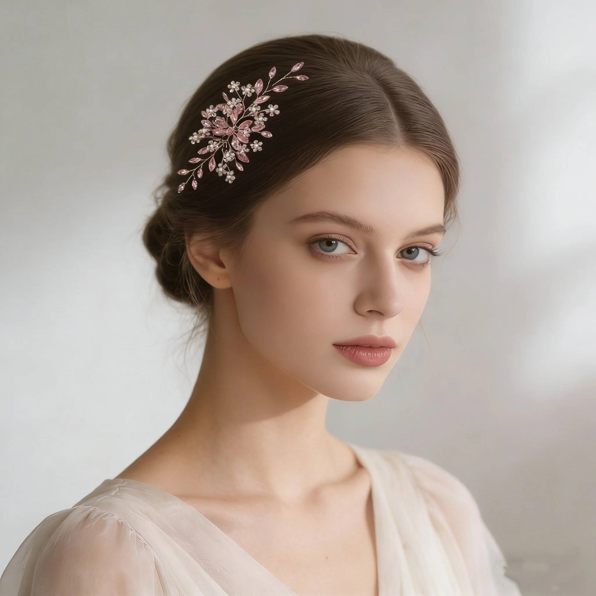 European and American Bridal Rhinestone Hairpins, Fashionable and High-End, Hand-Wound Side Hairbands, Studio Wedding Photo Hair Accessories