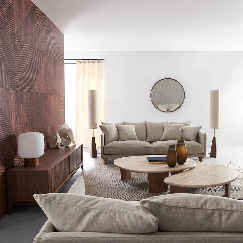 Solid wood, travertine, marble, special-shaped coffee table