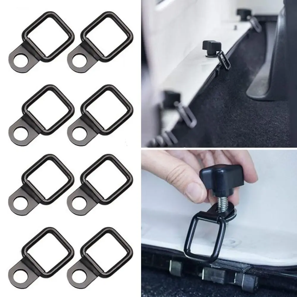 Carga pesada D Ring para carro, âncora de reboque, anel de amarração, forma quadrada, gancho de metal, caminhão, RV, 8pcs