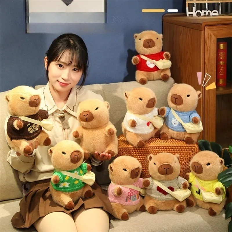 العصرية كابيبارا ألعاب من نسيج مخملي هدية عيد ميلاد للأطفال لينة محشوة دمية على شكل حيوان صغير محاكاة PP القطن ملء الملحقات DIY بها بنفسك