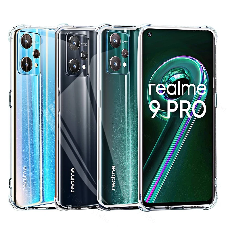 Luxury Silicone Clear Phone Case For oppo Realme 9 Pro Plus 9i 9Pro Realme9 8 7 5G 8pro 7i global 6 6pro 7pro Shockproof Cover