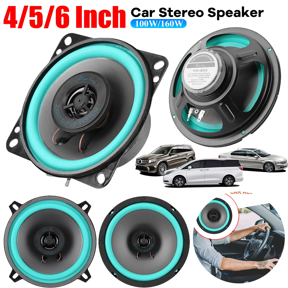 4/5/6 Inch Car Speakers 100W/160W HiFi Coaxial Subwoofer Universal Automotive Audio Full Range Frequency Car Stereo Speaker